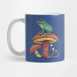 Cottagecore Aesthetic Mushrooms and Frog Mug